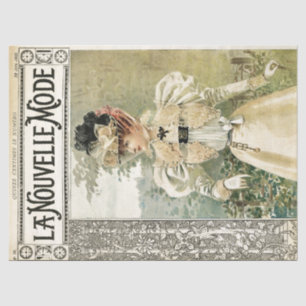 Papier Mousseline Magazine de mode française Lady Decoupage Vintage