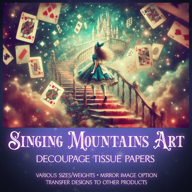 Papier Mousseline Magical Castle Path Alice In Wonderland Decoupage (Créateur téléchargé)