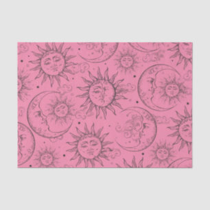 Papier Mousseline Magie rose Vintage étoile de la Lune Solaire Céles