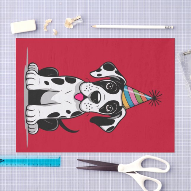 Papier Mousseline Magnifique chiot Dane Comique (Artisanat)