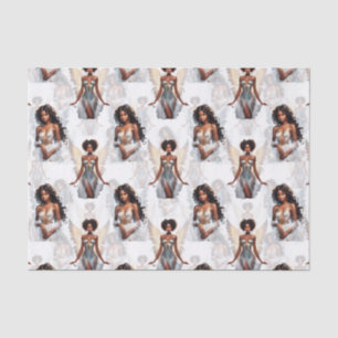 Papier Mousseline Magnifique motif de design d'anges de fille noire 