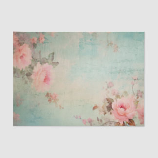 Papier Mousseline Magnifiques roses en détresse de style shabby chic
