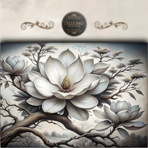 Papier Mousseline Magnolia du Sud Découpe en Fleurs
