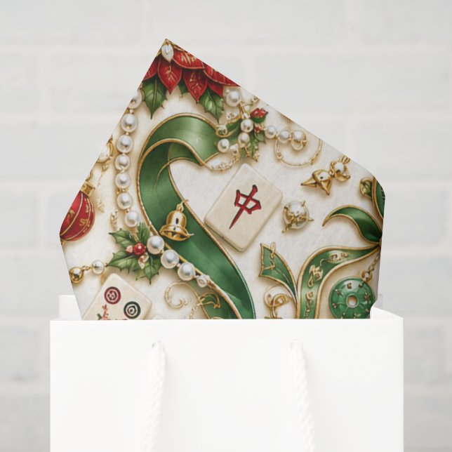 Papier Mousseline Mahjong Noël (Sac cadeau)