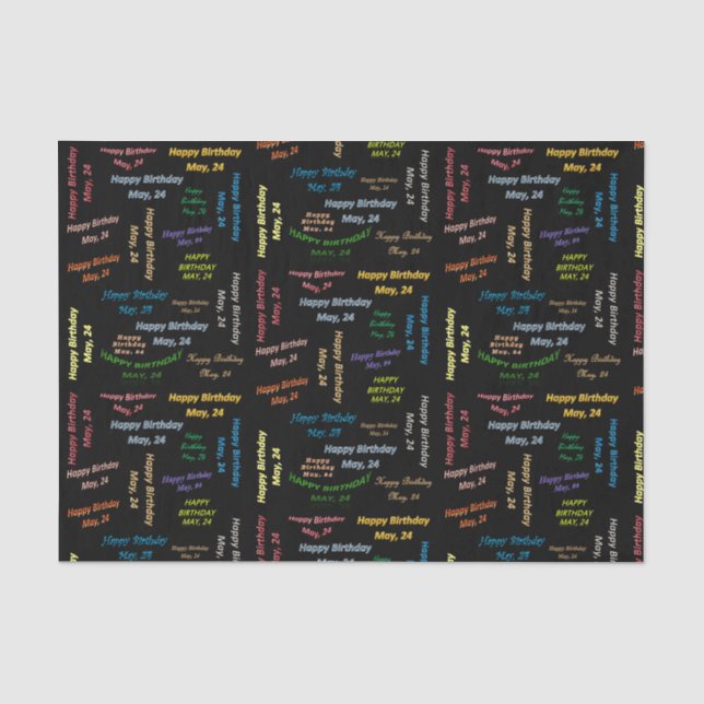 Papier Mousseline Mai, 24 Anniversaire Tissue Paper (Recto)