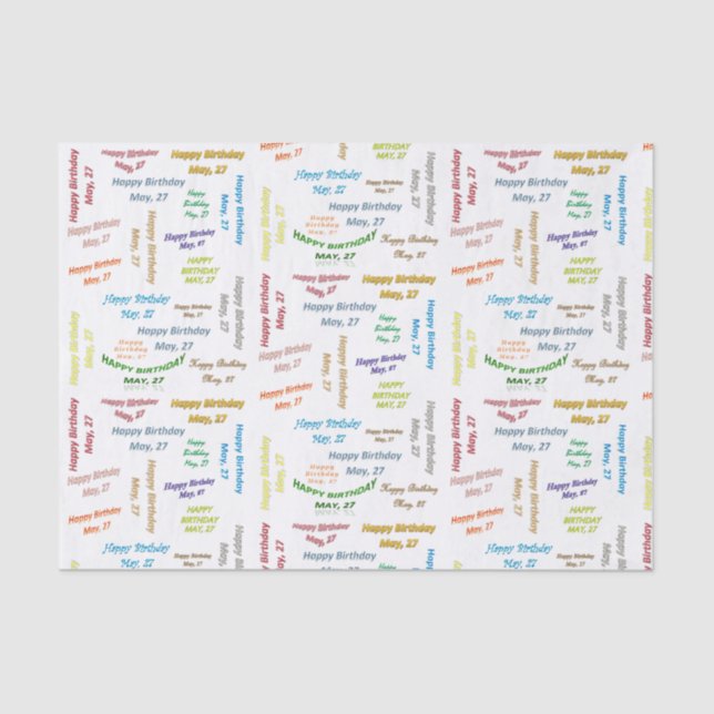 Papier Mousseline Mai, 27 Anniversaire Tissue Paper (Recto)