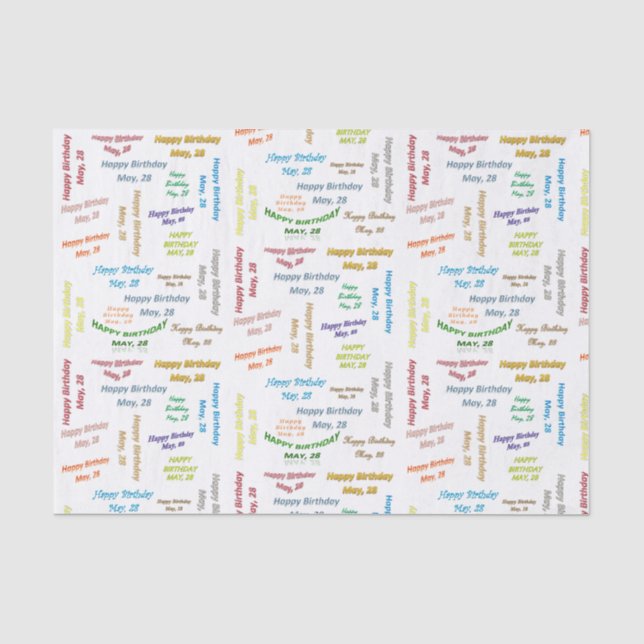 Papier Mousseline Mai, 28 Anniversaire Tissue Paper (Recto)