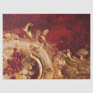 Papier Mousseline Maille d'or rétro ornements victoriens rose bordea