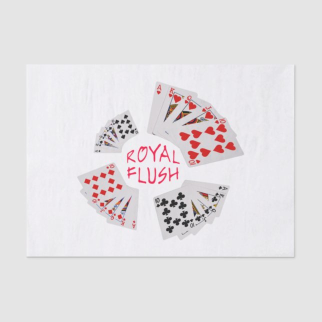 Papier Mousseline Mains de poker - Royal Flush (Recto)