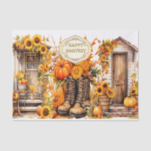 Papier Mousseline Maison d'automne