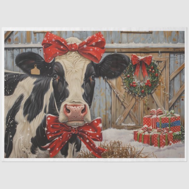 Papier Mousseline Maison de Noël agricole (Recto)