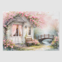 Maison de printemps Cottagecore en fleurs à l'aqua