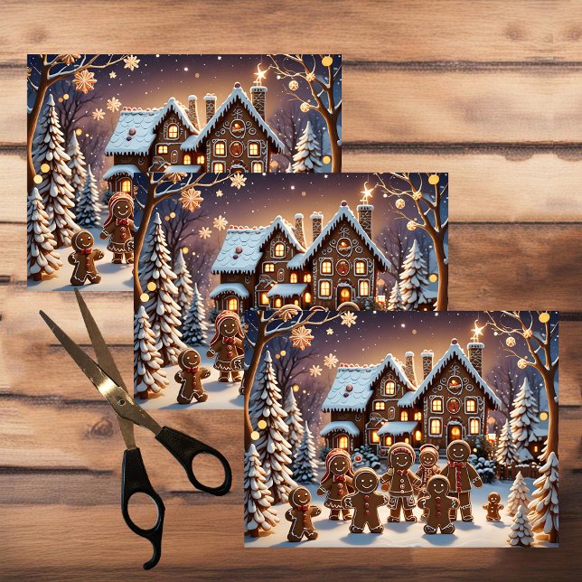 Papier Mousseline Maison en pain d'épices et famille de pain d'épice (Créateur téléchargé)