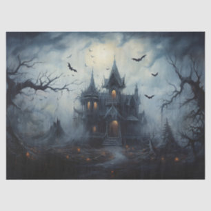 Papier Mousseline Maison hantée d'Halloween effrayante pour découpag