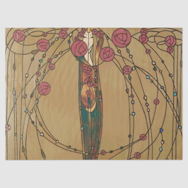 Papier Mousseline Maison rose par Margaret MacDonald MacKintosh (Recto)
