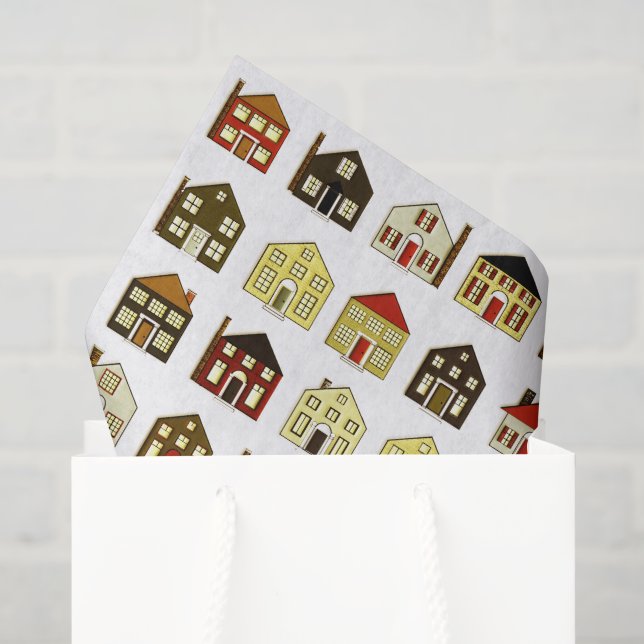 Papier Mousseline Maisons de biens immobiliers (Sac cadeau)
