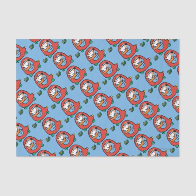 Papier Mousseline Maisy conduit une voiture rouge mignonne (Recto)