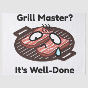 Papier Mousseline Maître du Grill Bien Fait Drôle Cadeau BBQ Papa
