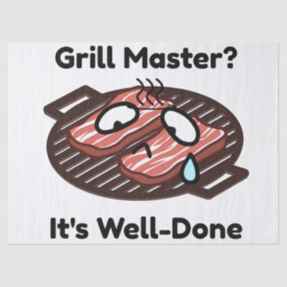 Papier Mousseline Maître du Grill Bien Fait Drôle Cadeau BBQ Papa
