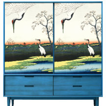 Maîtrise vintage de Hiroshige Paire de Grues