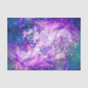 Papier Mousseline Majestic Teal Purple Starry Space Nebula