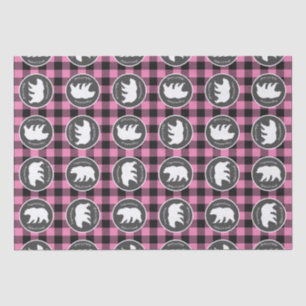 Papier Mousseline Mama Bear Baby shower Woodland Lodge Girl Pink