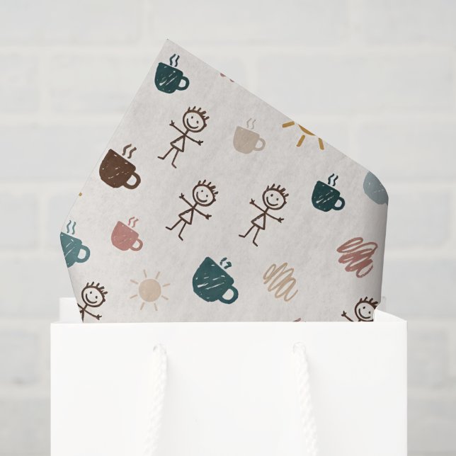 Papier Mousseline Maman Café Joyeuse  (Sac cadeau)