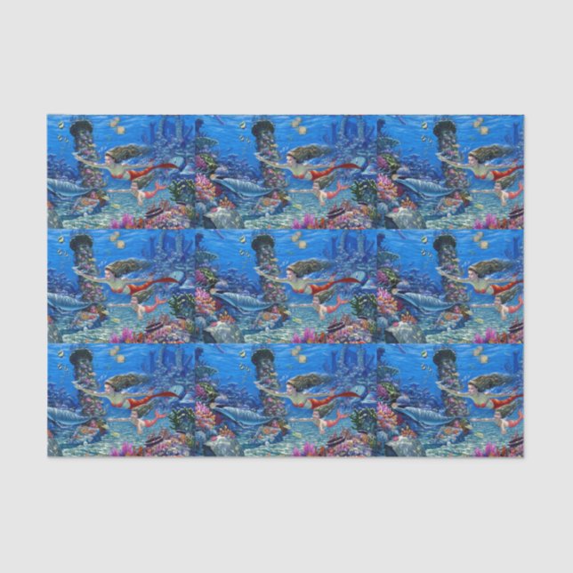 Papier Mousseline maman et bébé mermaid (Recto)