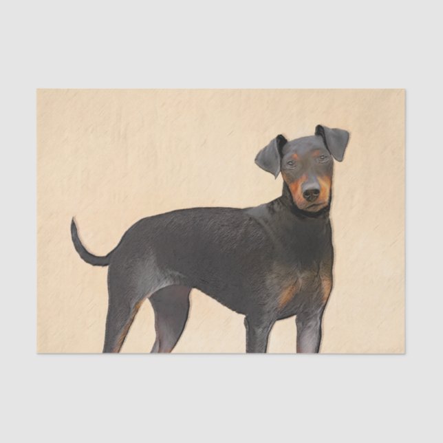 Papier Mousseline Manchester Terrier Peinture Art animal original (Recto)
