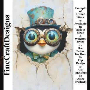 Papier Mousseline Manchot Steampunk regardant à travers un trou AZ8