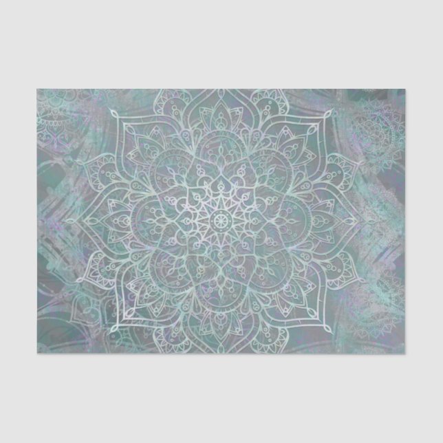 Papier Mousseline Mandala Bohème Chic à reflets irisés (Recto)