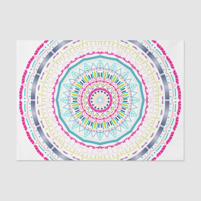 Papier Mousseline mandala coloré (Recto)