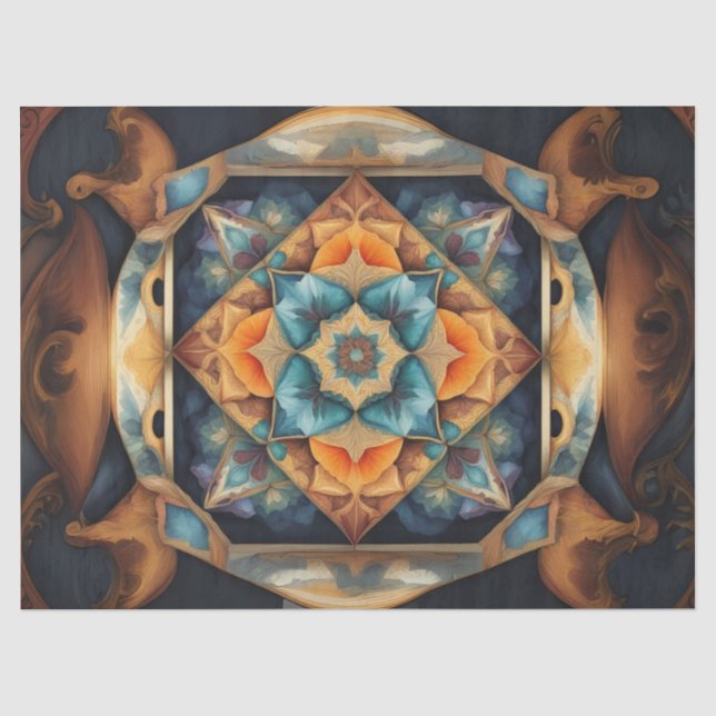 Papier Mousseline  Mandala Douce Couleur decoupage (Recto)