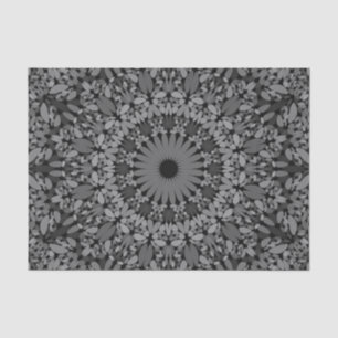 Papier Mousseline Mandala gris-foncé de gravier