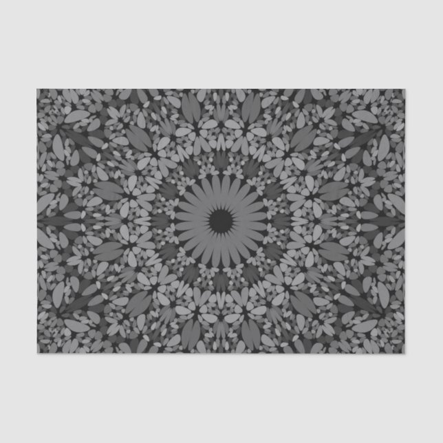 Papier Mousseline Mandala gris-foncé de gravier (Recto)
