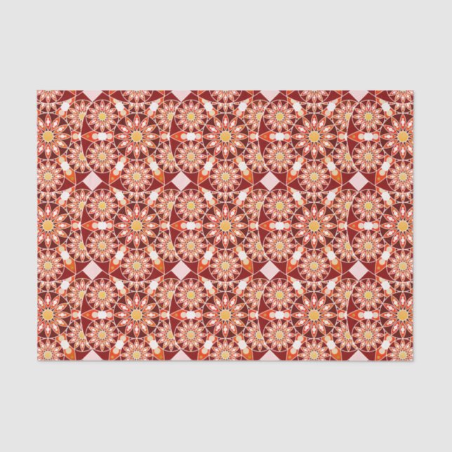 Papier Mousseline Mandala motif, marron, rouille, bronzage, beige (Recto)