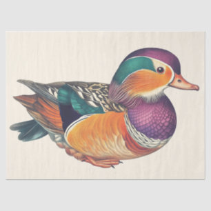 Papier Mousseline Mandarin Canard Aquarelle Découpage Oiseau Art