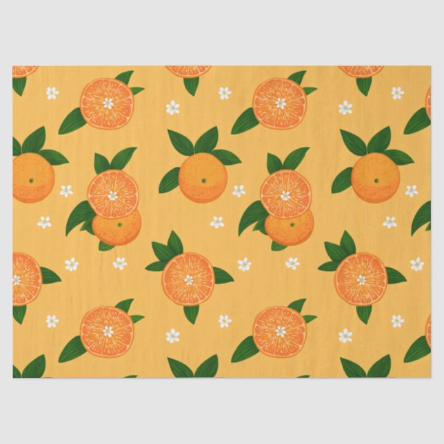 Papier Mousseline Mandarines d'été (Recto)