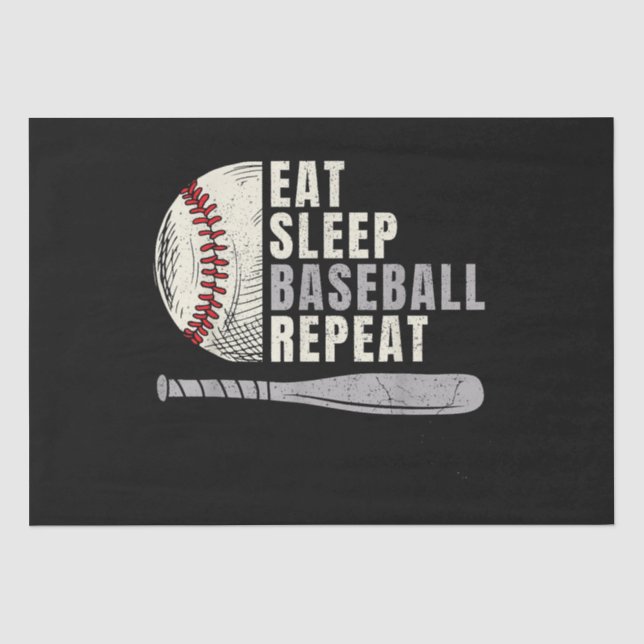 Papier Mousseline Mangez Sleep Baseball Répéter Funny Baseball Playe (Recto)