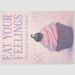 Papier Mousseline Mangez vos sentiments Gothique Cupcake Decoupage G