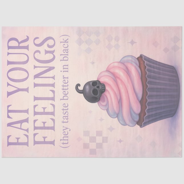 Papier Mousseline Mangez vos sentiments Gothique Cupcake Decoupage G (Recto)