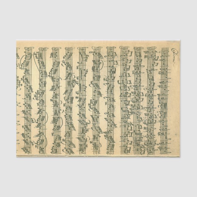 Papier Mousseline Manuscrit de Bach Chaconne pour le violon solo (Recto)