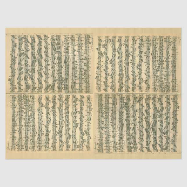 Papier Mousseline Manuscrit de Bach Chaconne pour le violon solo (Recto)