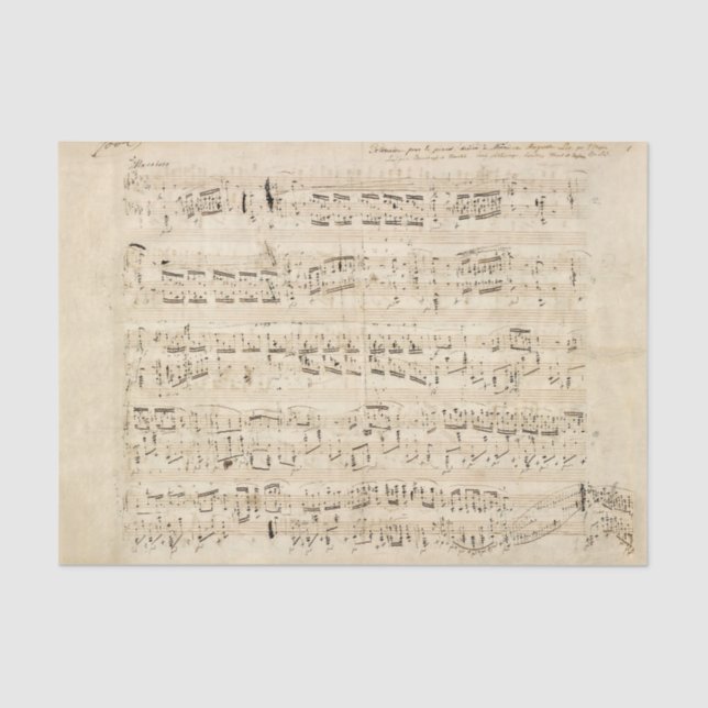Papier Mousseline Manuscrit de la Chopin de musique de la feuille d' (Recto)