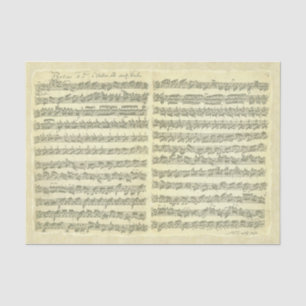 Papier Mousseline Manuscrit de musique de Bach Partita pour le
