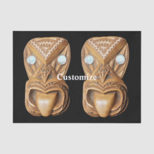 Papier Mousseline Maori sculptée Tiki Face Thunder_Cove