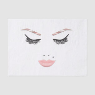 Papier Mousseline Maquillage d'or Rose face Eyebrows Lips Glam Beaut