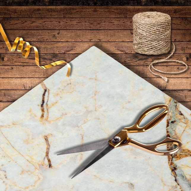 Papier Mousseline Marbre beige moderne Mariage Brown Inlay (Créateur téléchargé)