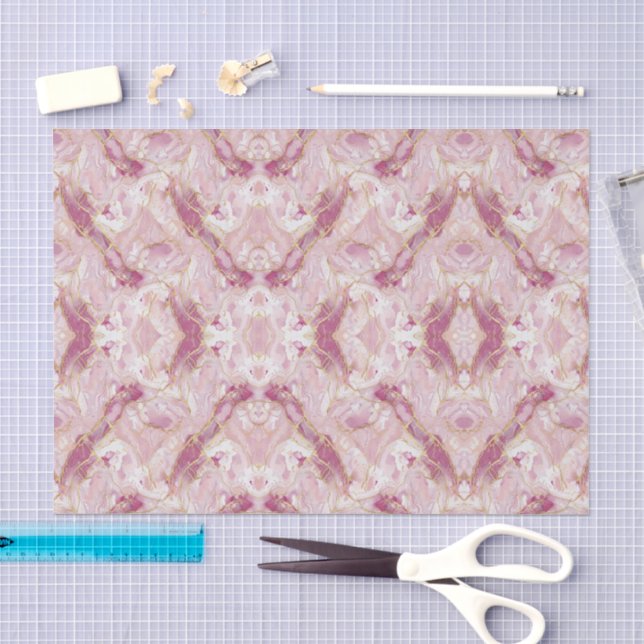 Papier Mousseline Marbre de quartz rose pâle (Artisanat)