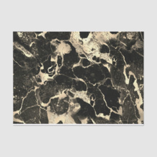 Papier Mousseline Marbre d'or et noir 2, Bouchon cadeau